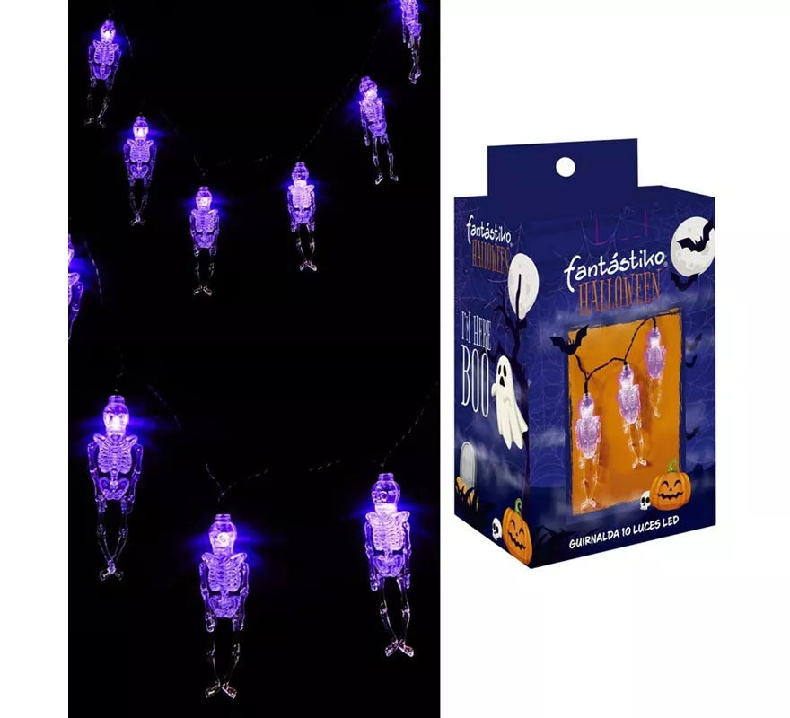 Translation missing: en.Guirnalda de 10 Esqueletos iluminación LED de 150 cm
