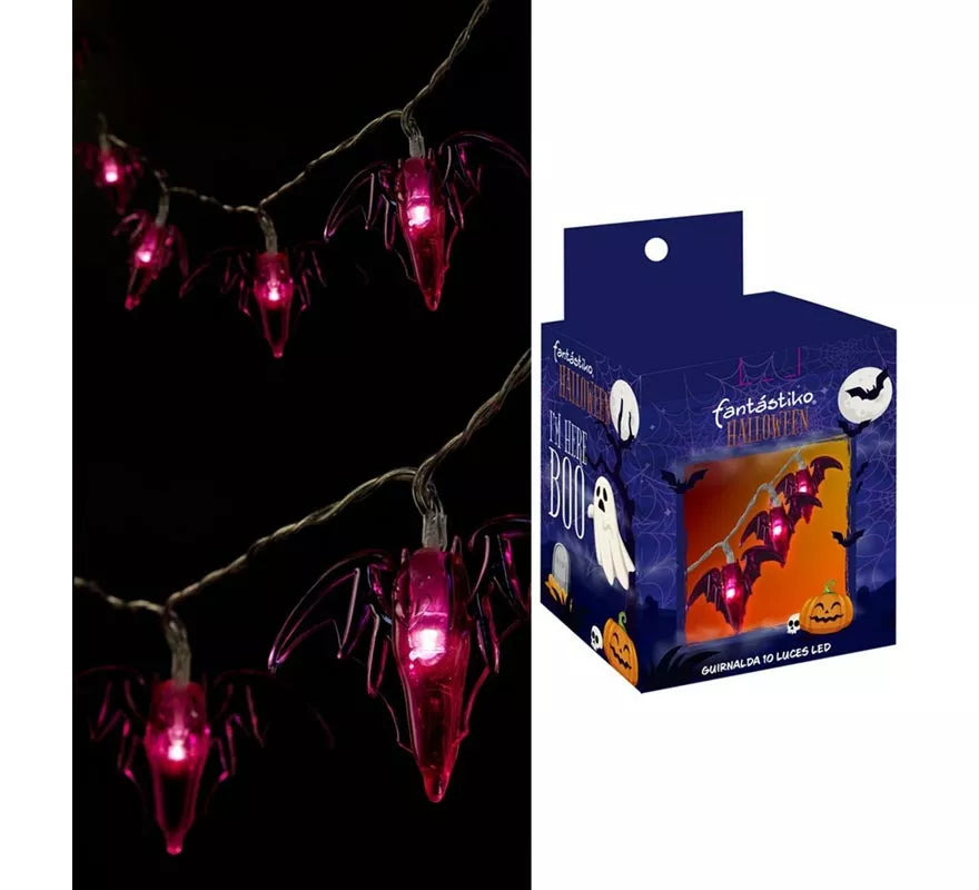 Guirnalda de 10 Murciélagos iluminación LED de 150 cm