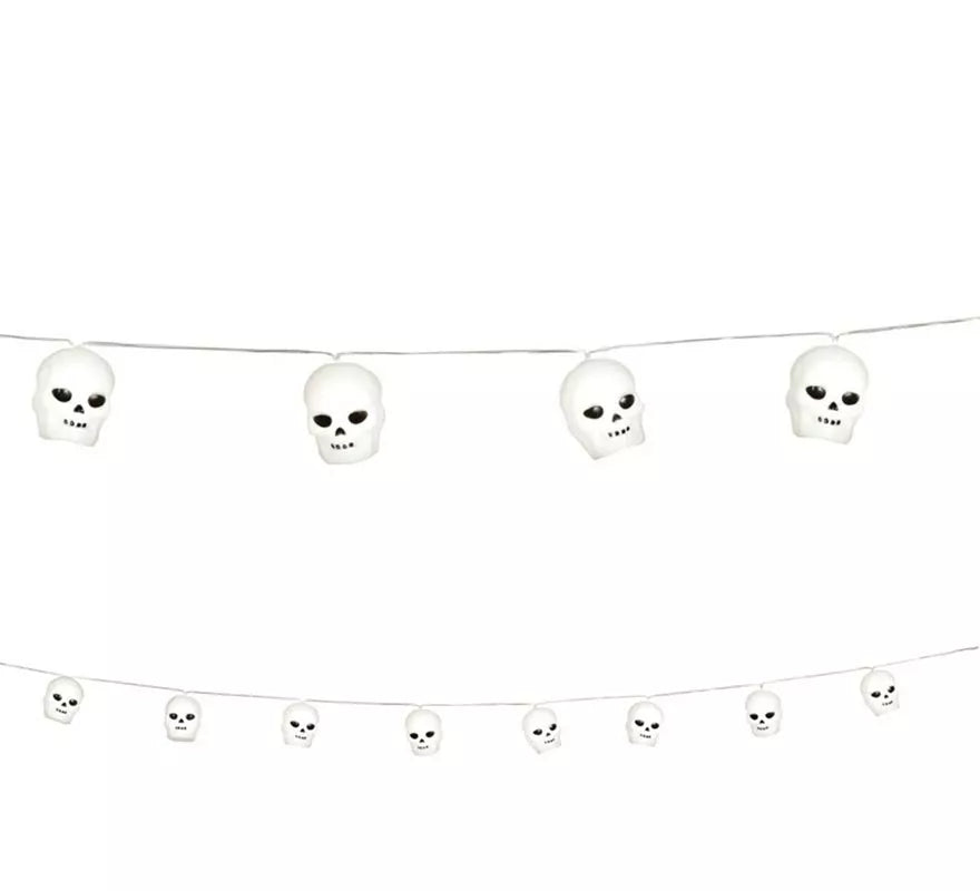 Translation missing: en.Guirnalda de 12 Calaveras con Luz 180 Cm