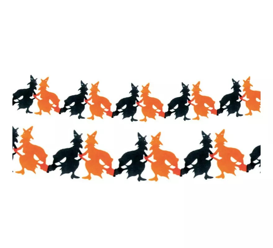 Guirnalda de Brujas negro y naranja de 3 mts