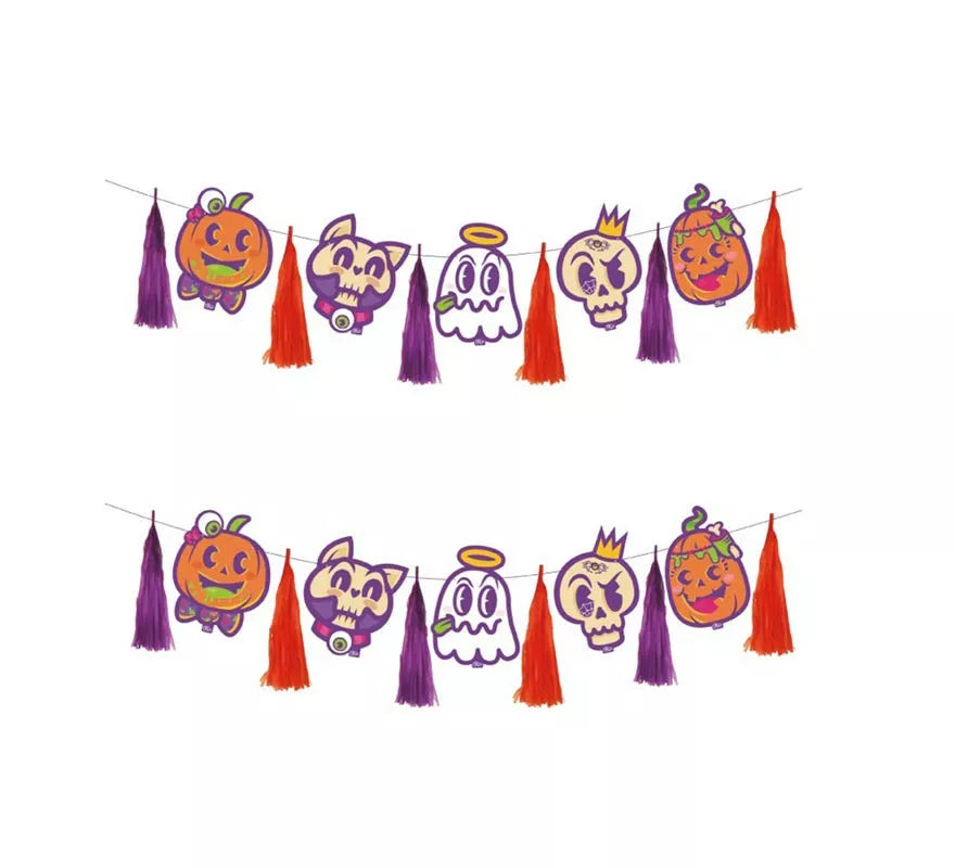 Translation missing: en.Guirnalda de Calabaza y Fantasma de Anime de 2 m