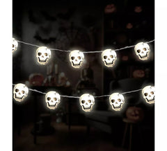 Skull garland with light 1.20 m