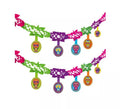 Guirnalda de Día de los Muertos Calaveras multicolor de 2 m