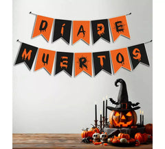 3m Black and Orange Day of the Dead Garland
