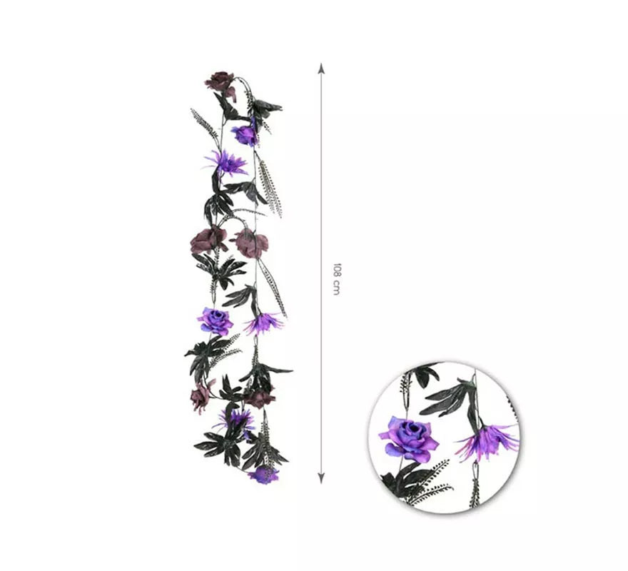 Guirnalda de Flores Violetas de 2,15 mts