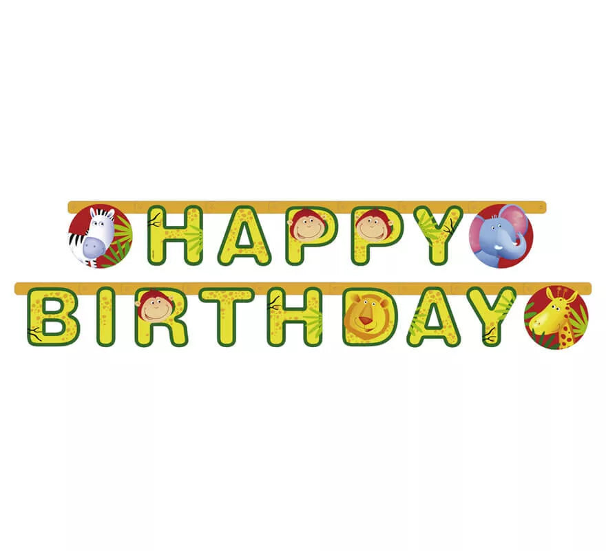 Guirnalda de Happy Birthday de Safari
