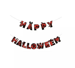 Happy Halloween black and red garland 3m