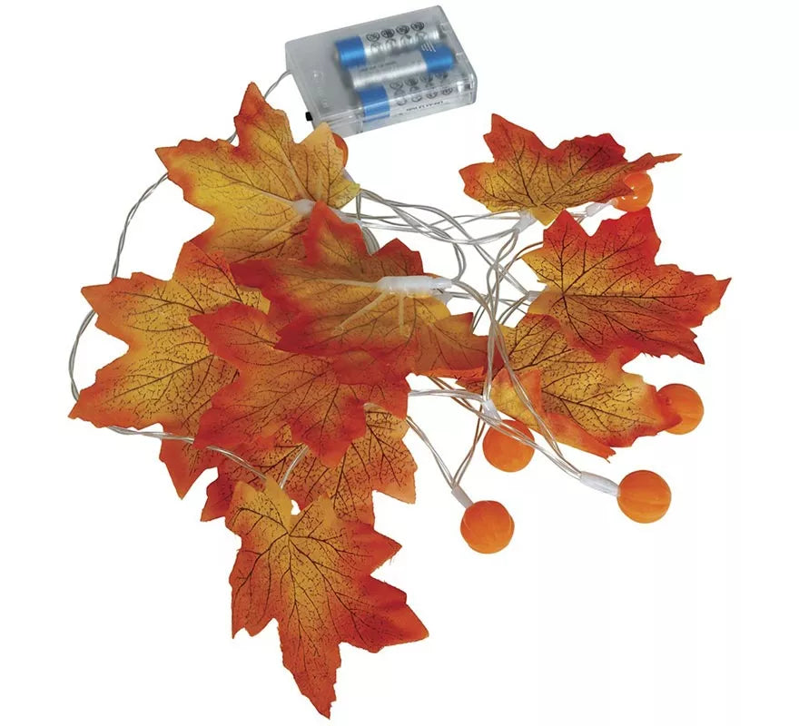 Translation missing: en.Guirnalda de Hojas Calabaza a Pilas de 20 Leds