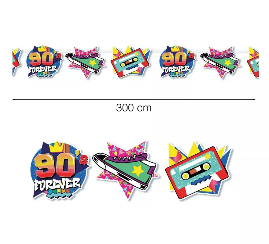 Guirnalda de los años 90 de 300 cm