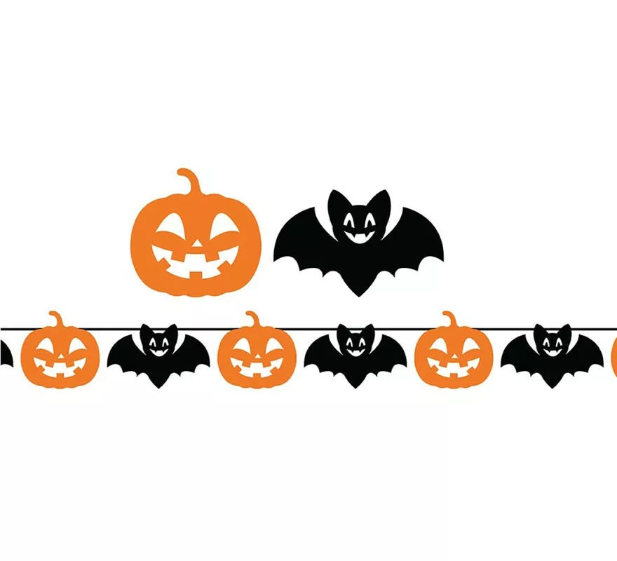 Guirnalda de Murciélago y Calabazas