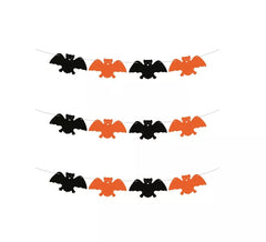 3m Black and Orange Bat Garland