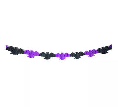 Garland of black and purple Bats of 3 meters