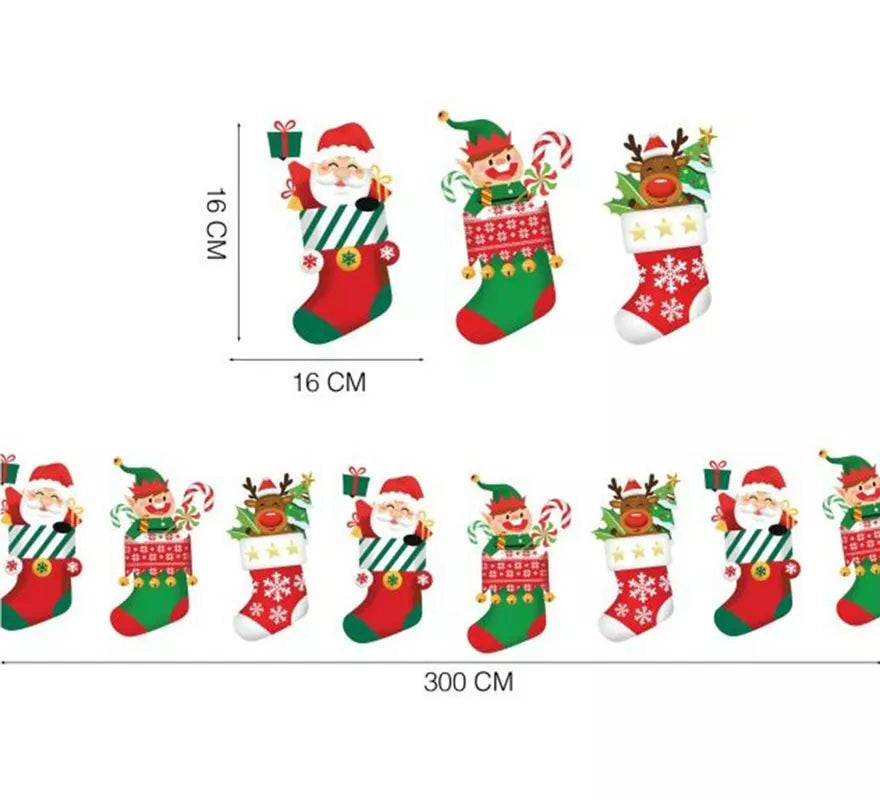 Guirnalda de Navidad de 300 cm y 16x16 cm por figura