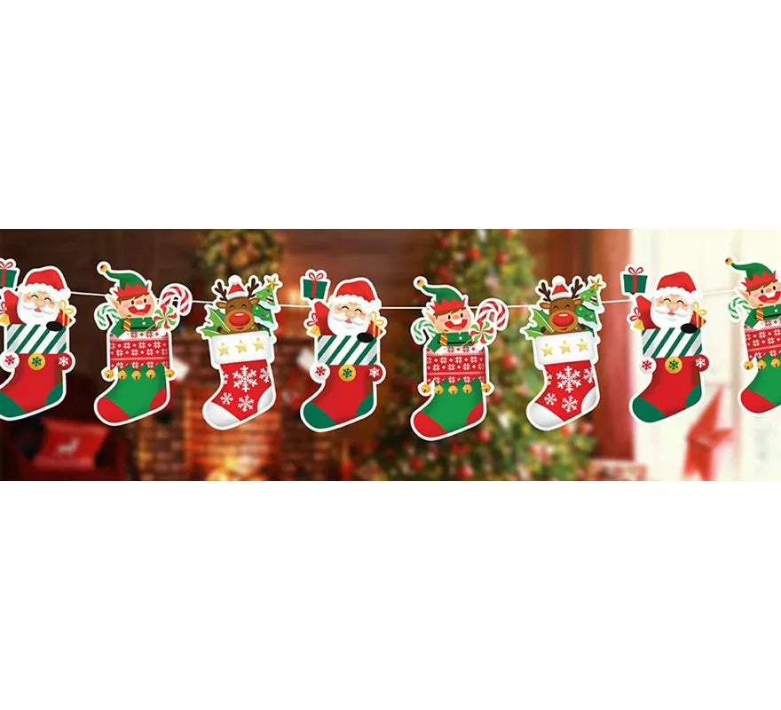 Guirnalda de Navidad de 300 cm y 16x16 cm por figura