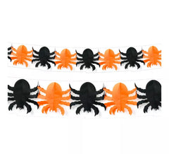 3 meter black and orange Spider garland
