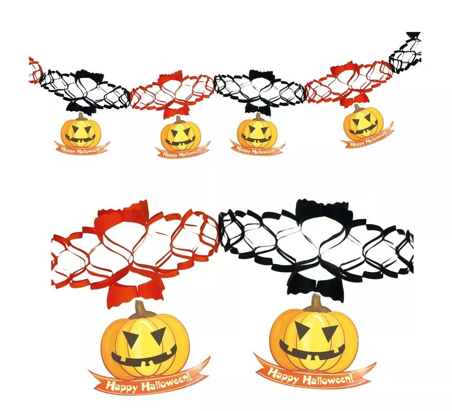 Guirnalda fantasía calabazas de 15x200 cm