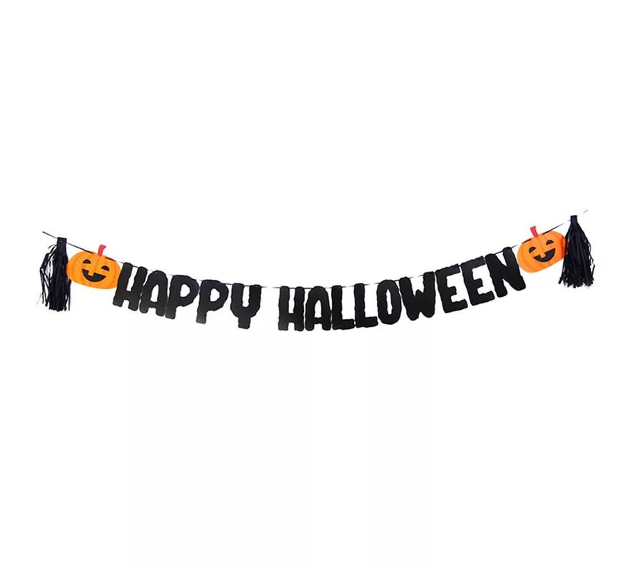 Translation missing: en.Guirnalda Happy Halloween con calabazas de 3 mts