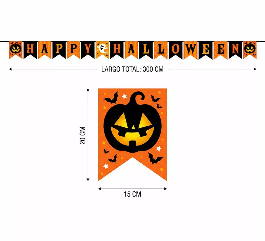 Translation missing: en.Guirnalda 'Happy Halloween' de 300 cm 20x15 cm