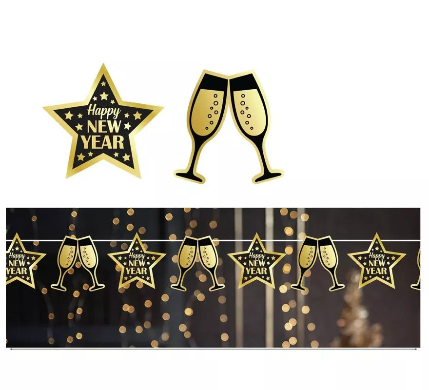Guirnalda Happy New Year Copas de 300 y 16x16 cm