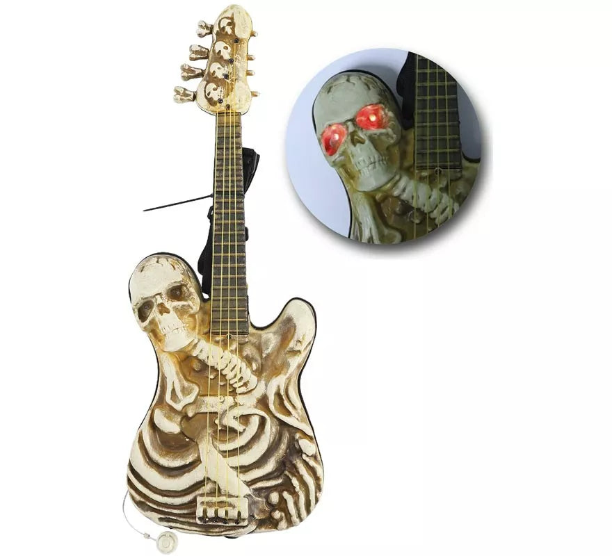 Guitarra de Esqueleto con Luz y Sonido de 58 cm