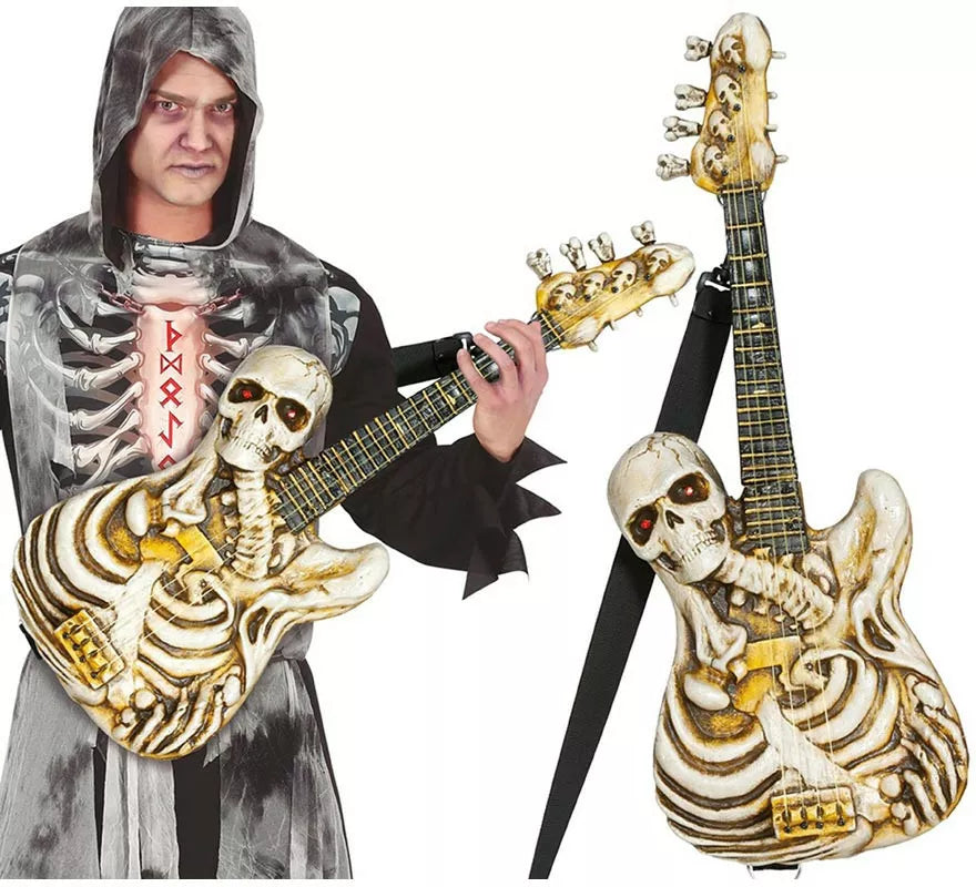 Guitarra Esqueleto con Luz y Sonido 58 cm