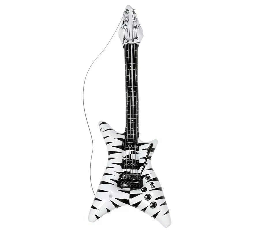 Translation missing: en.Guitarra Rockstar estampado cebra hinchable de 95 cm