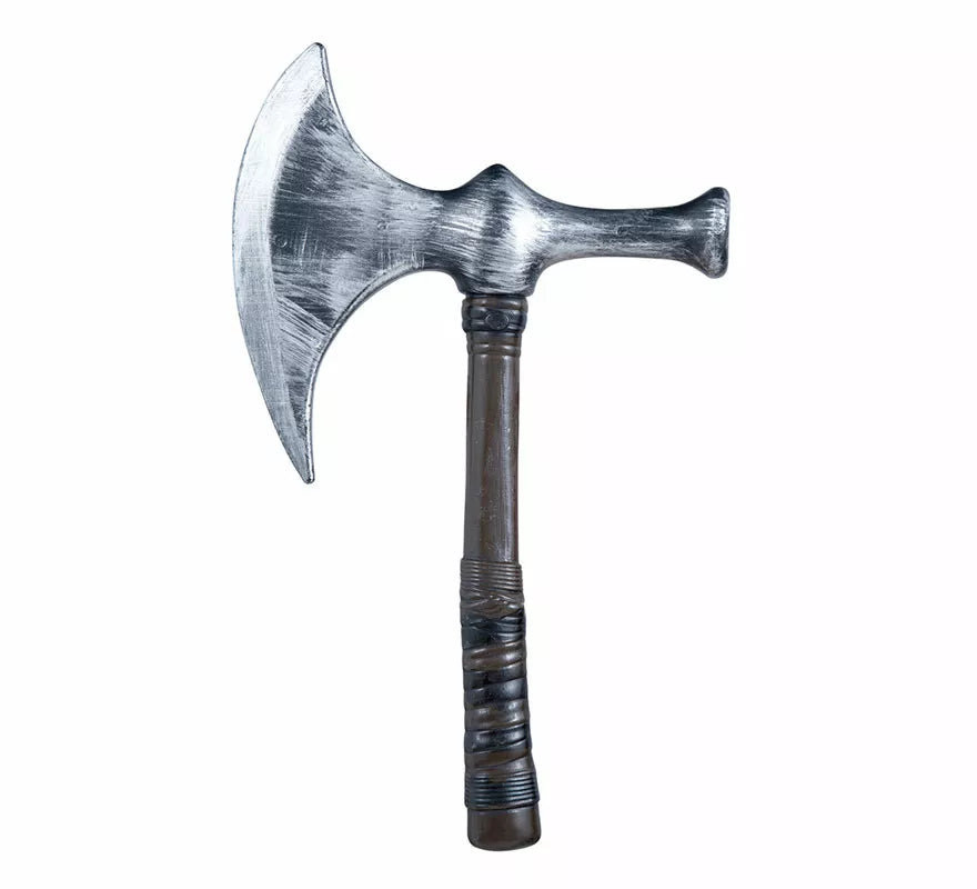 Hacha Medieval Plateada de 42 cm