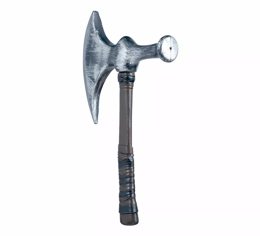 Hacha Medieval Plateada de 42 cm