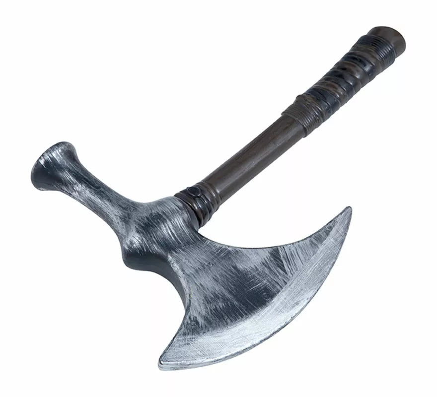 Hacha Medieval Plateada de 42 cm