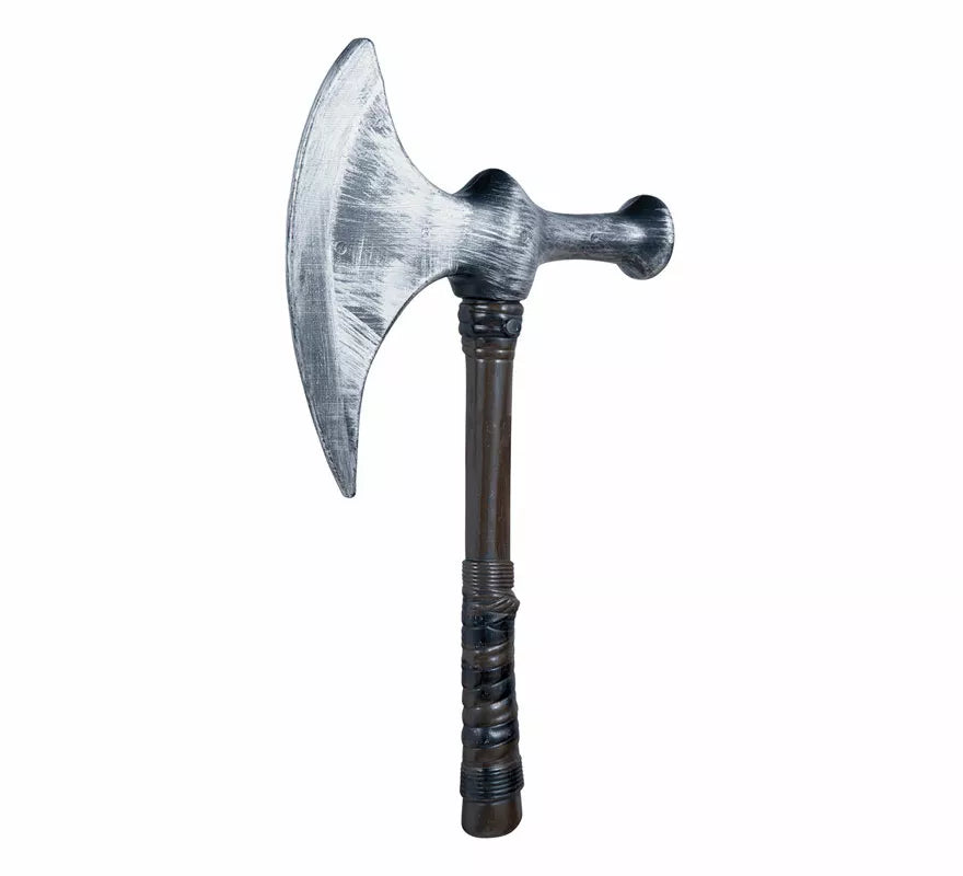 Hacha Medieval Plateada de 42 cm