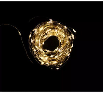 Hilo de 200 Led Blanco Multifunción para Exterior con Pilas