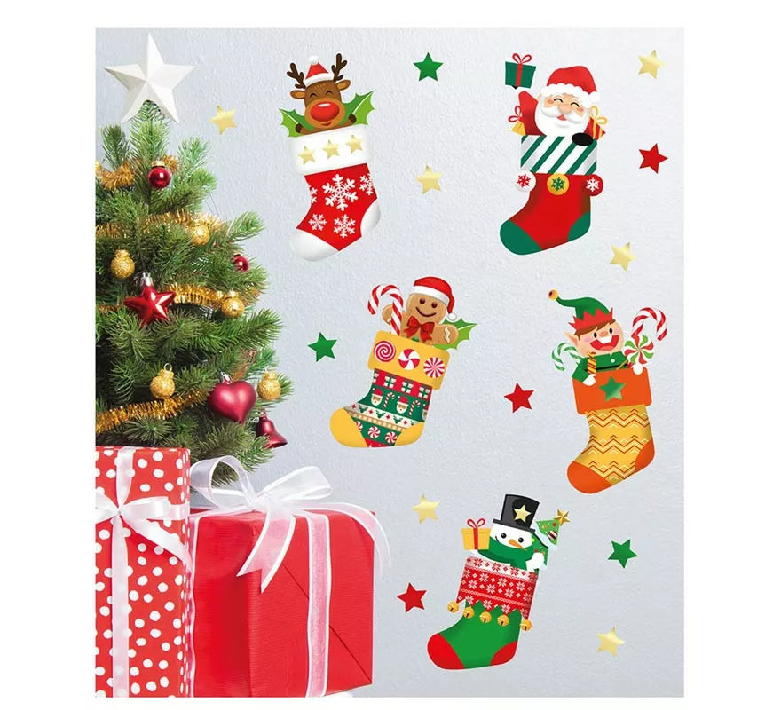 Translation missing: en.Hoja de Figuras Navideñas adhesivas para pared de 25x70 cm
