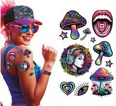 Psychedelic Tattoo Sheet 14x30 cm