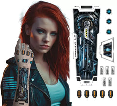 Cyborg Robot Tattoo Sheet for Arm 14x30 cm