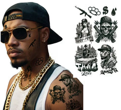 Thug Tattoo Sheet Life 14x30 cm