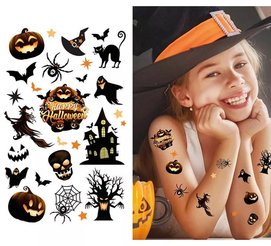 Hoja Tatuajes Halloween negros