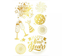 Golden Happy New Year Tattoo Sheet
