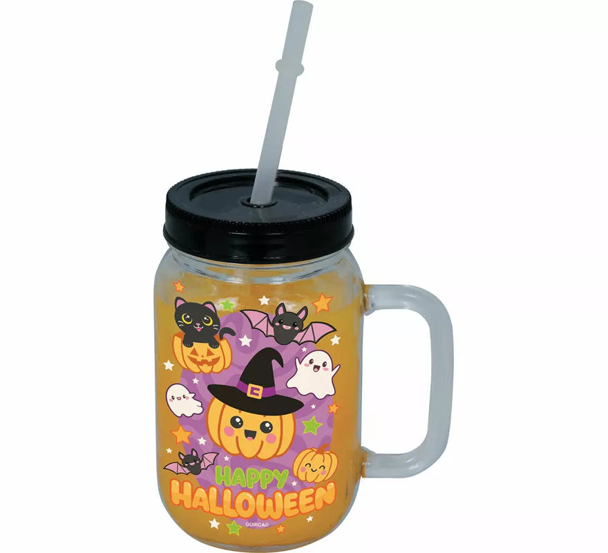 Translation missing: en.Jarra Happy Halloween con Pajita de 14 cm