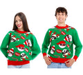 Jersey de Navidad Papá noel Cool verde y rojo para adulto