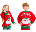 Jersey de Navidad Papá Noel Feliz Navidad rojo y verde para niños