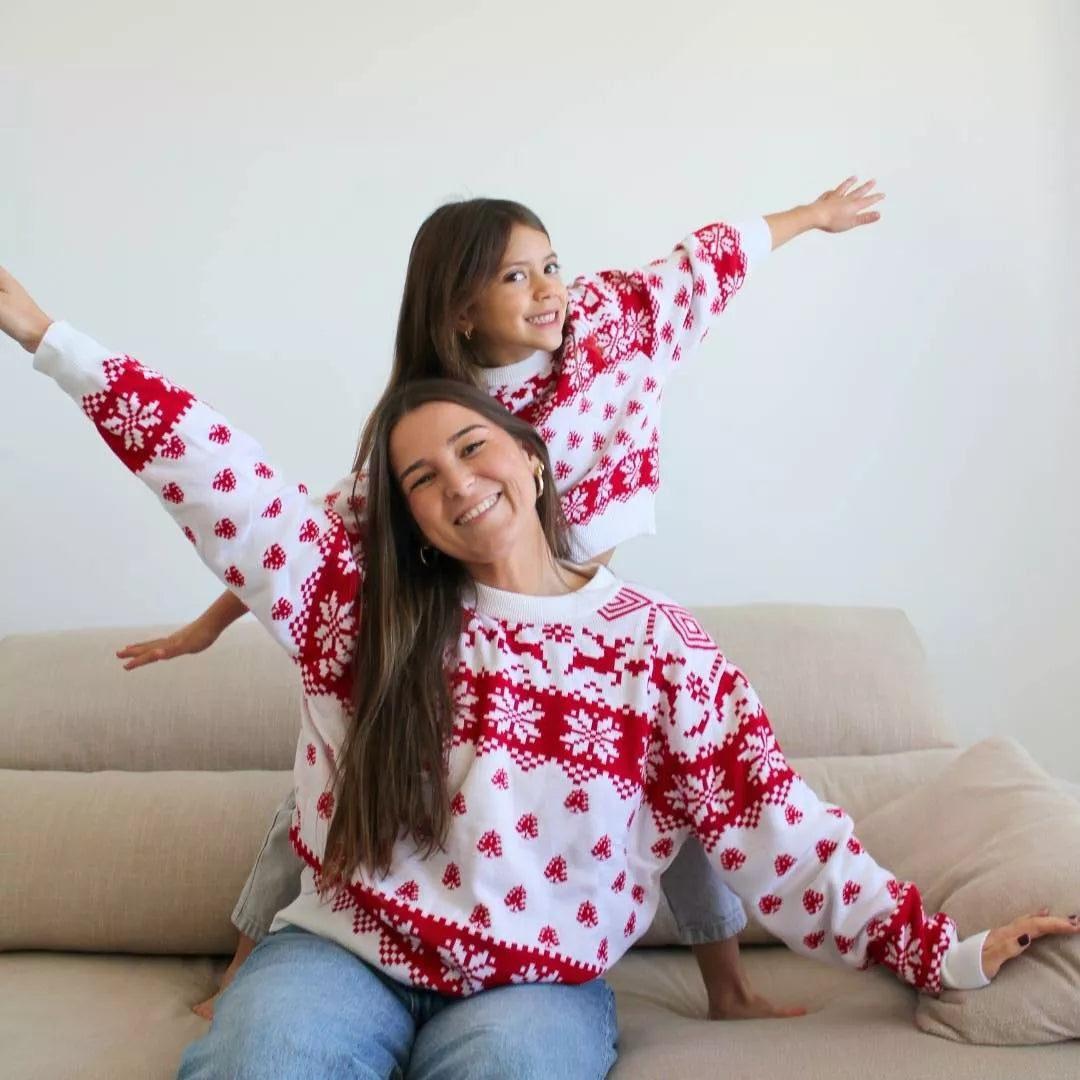 Jersey de Navidad Woods Greca Copos rojo y blanco para niños