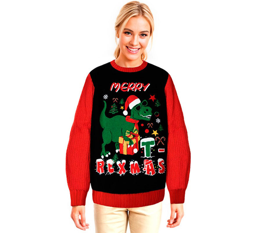 Translation missing: en.Jersey Dinosaurio Navideño para adulto