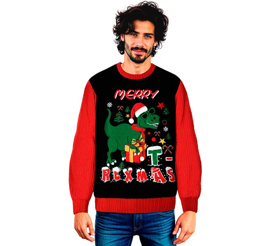 Translation missing: en.Jersey Dinosaurio Navideño para adulto