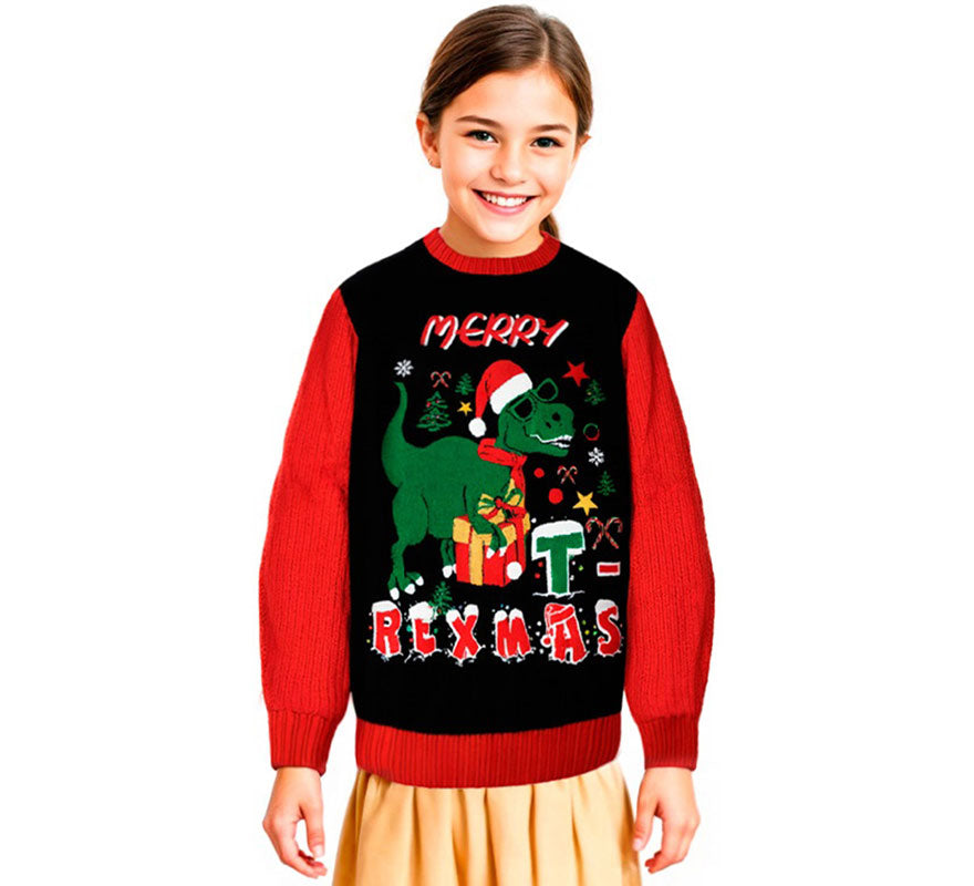 Jersey Dinosaurio Navideño para niños