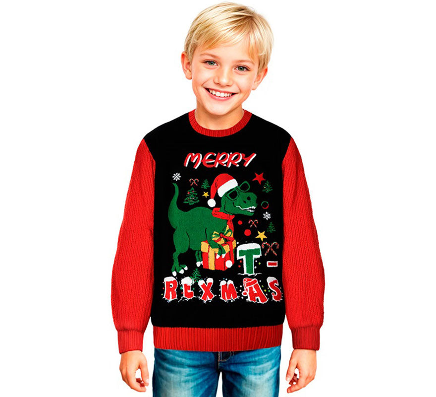 Translation missing: en.Jersey Dinosaurio Navideño para niños