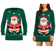 Long Christmas Santa Claus Sweater for women
