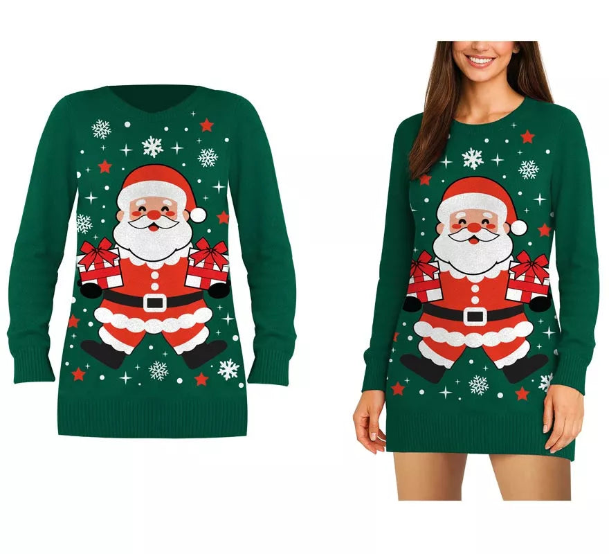Translation missing: en.Jersey Largo Navideño de Papá Noel para mujer