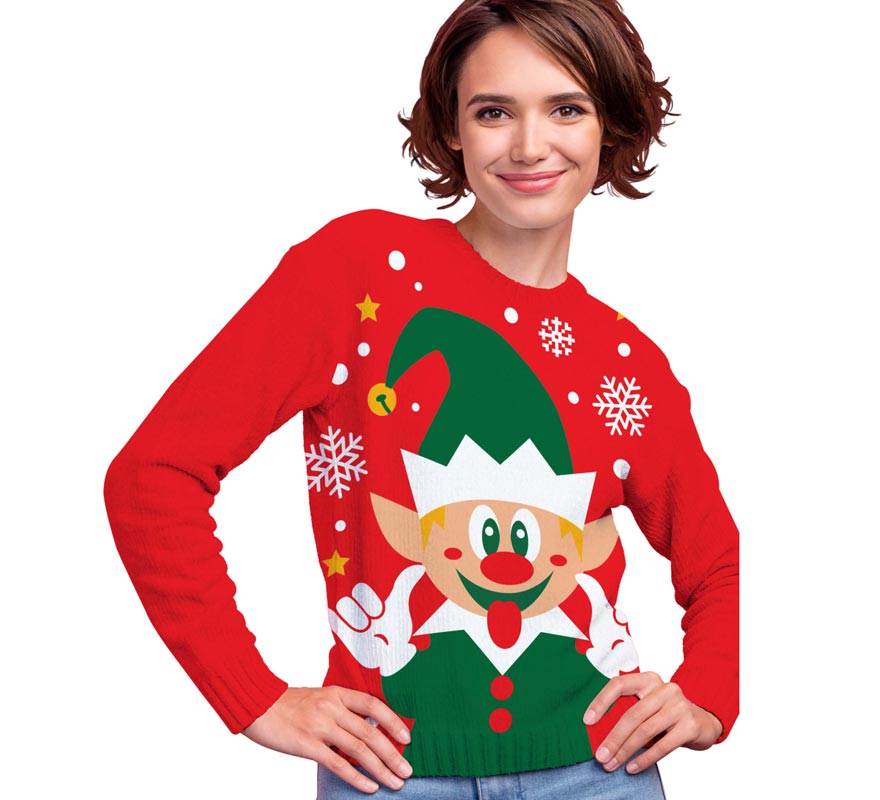 Translation missing: en.Jersey Navidad Elfo Feliz para mujer