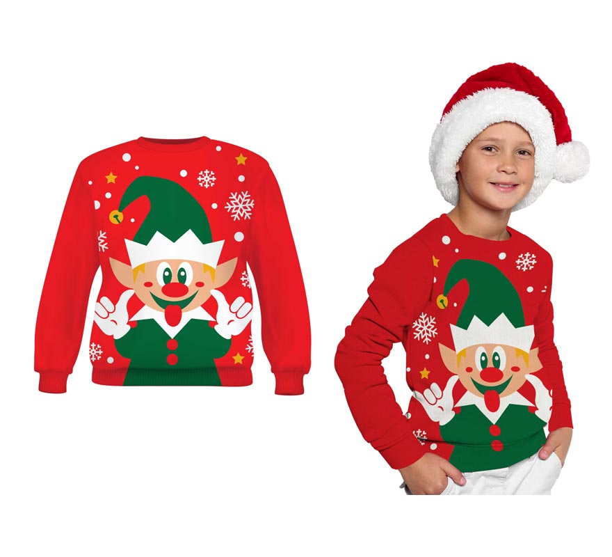 Translation missing: en.Jersey Navidad Elfo Feliz para niños
