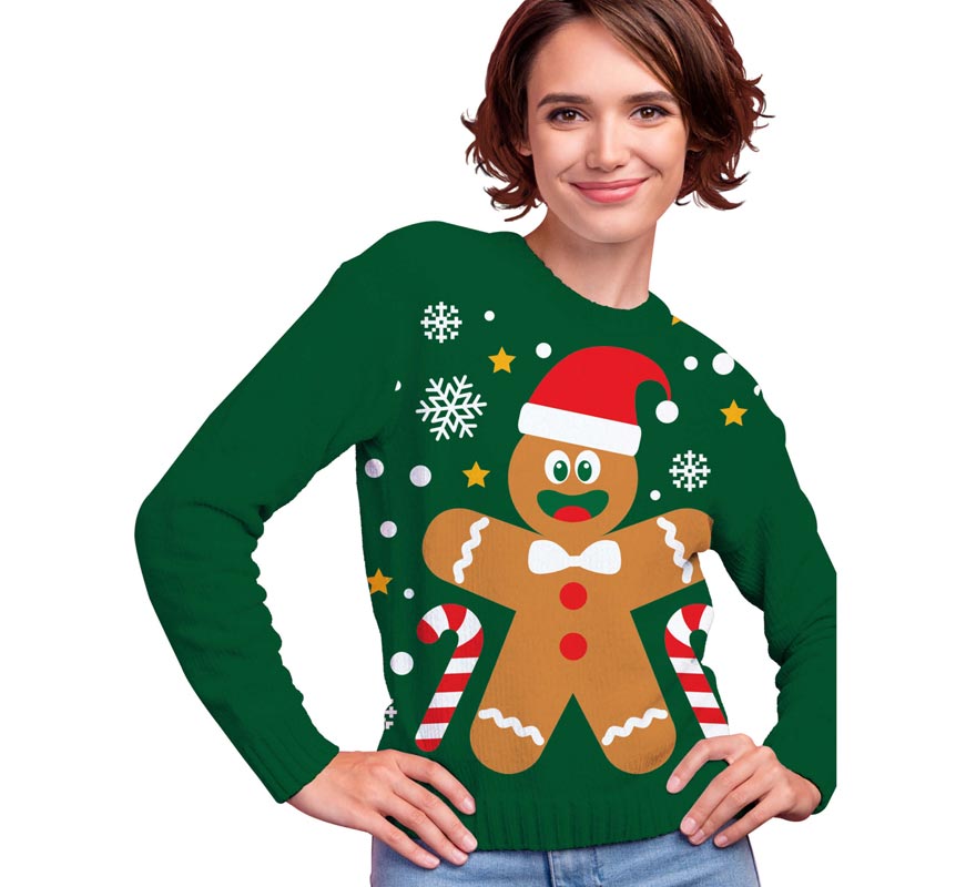 Jersey Navidad Galleta Jengibre para mujer